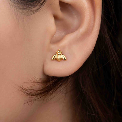 Silver Bee Earring