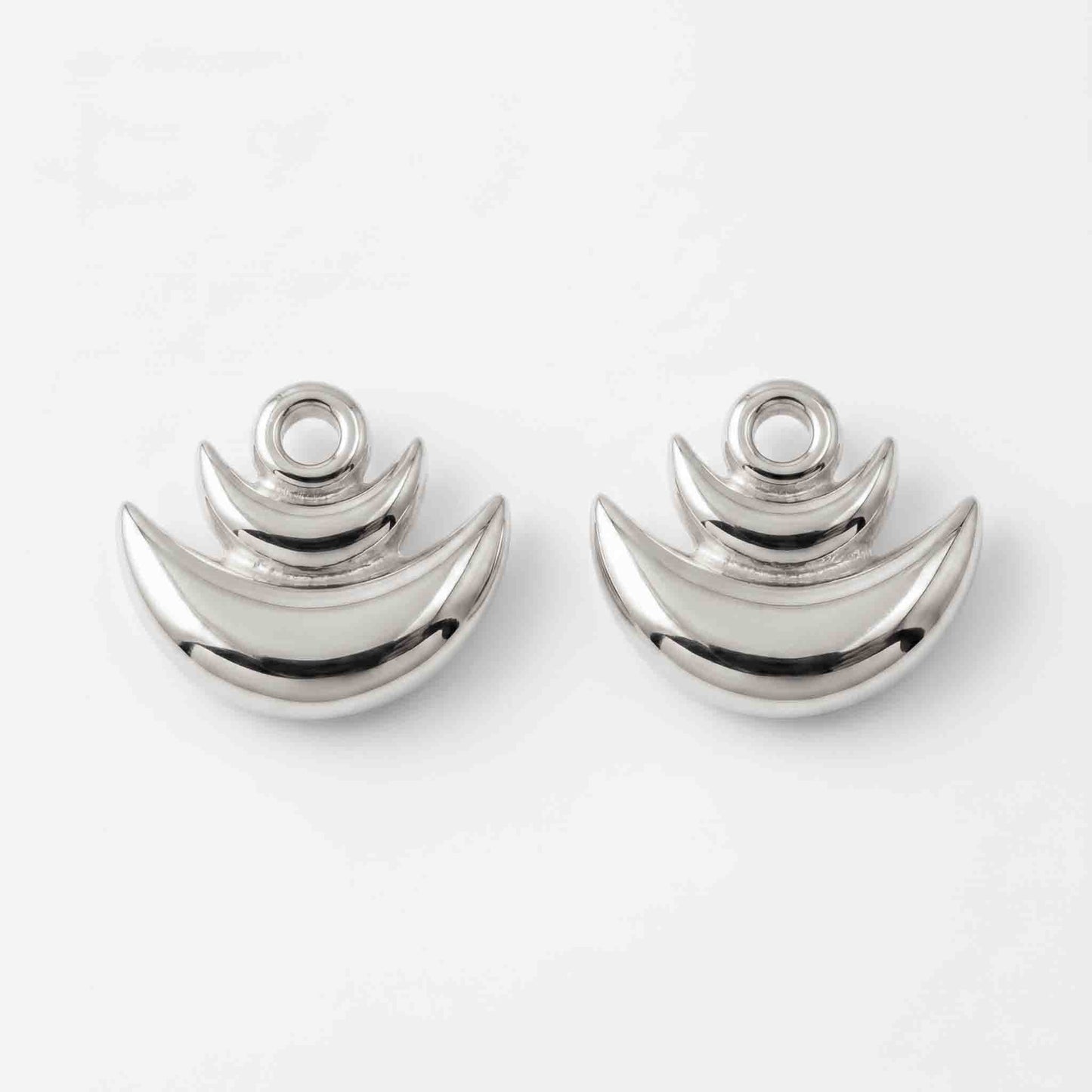 Silver Moon On Moon Earring