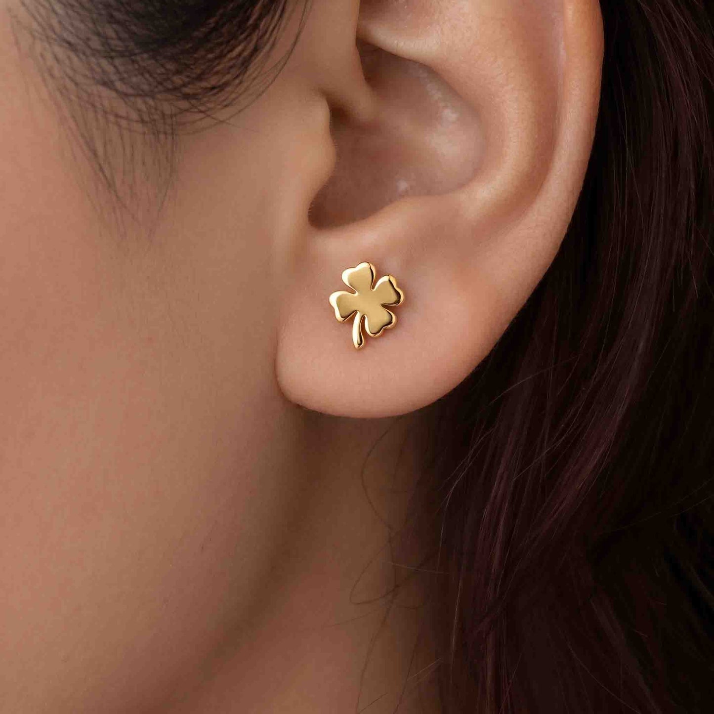 Silver Lucky Clover Earring