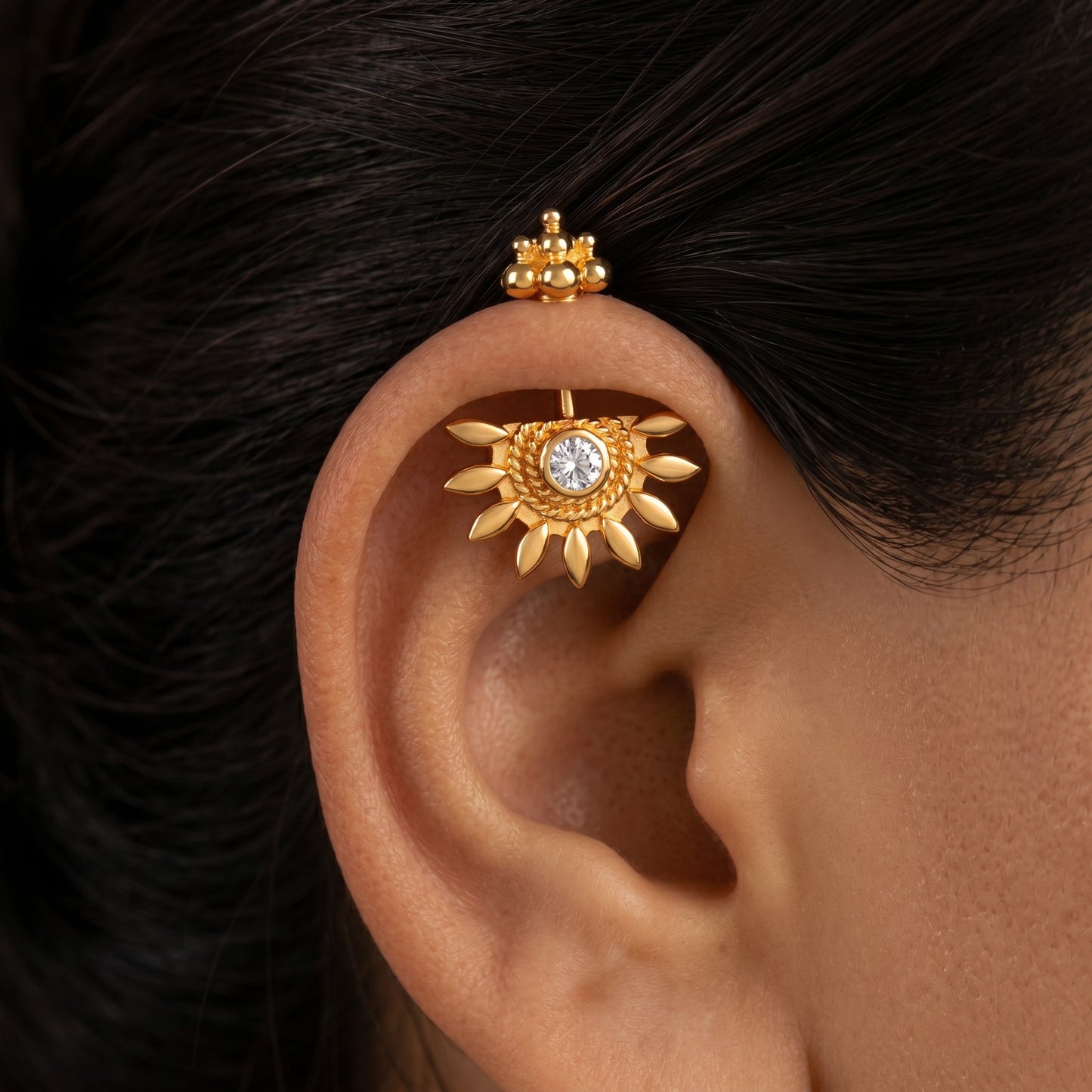 Ardh Bhanu 925 Silver Bugadi with Gopuram top