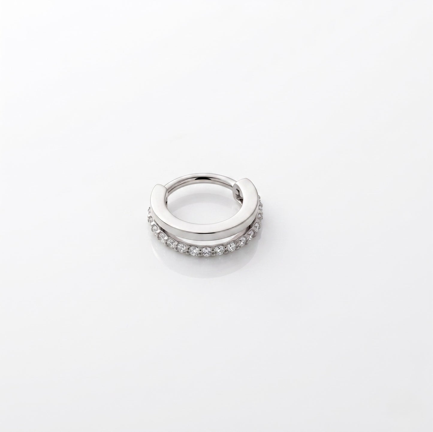 Silver Plain And Stone Set Nose Ring