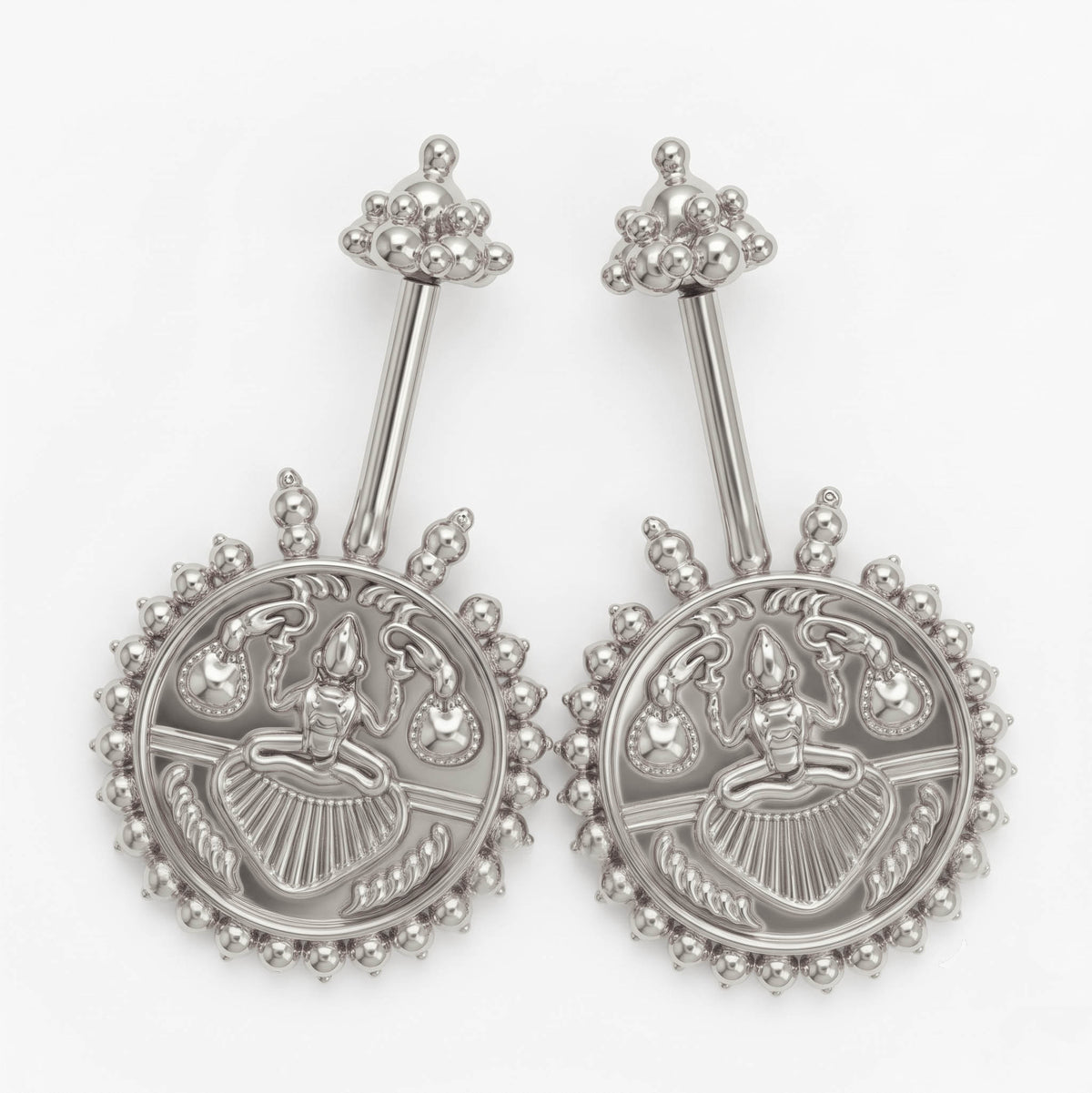 Silver Bugadi Laxmi Coin Gopuram Top Design