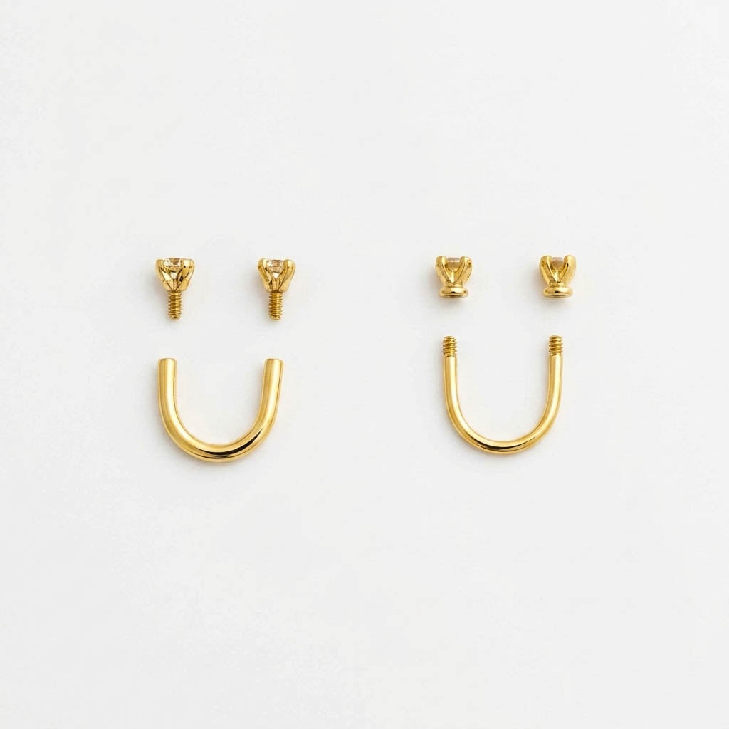 Double Side Stone Set U Noes Pin