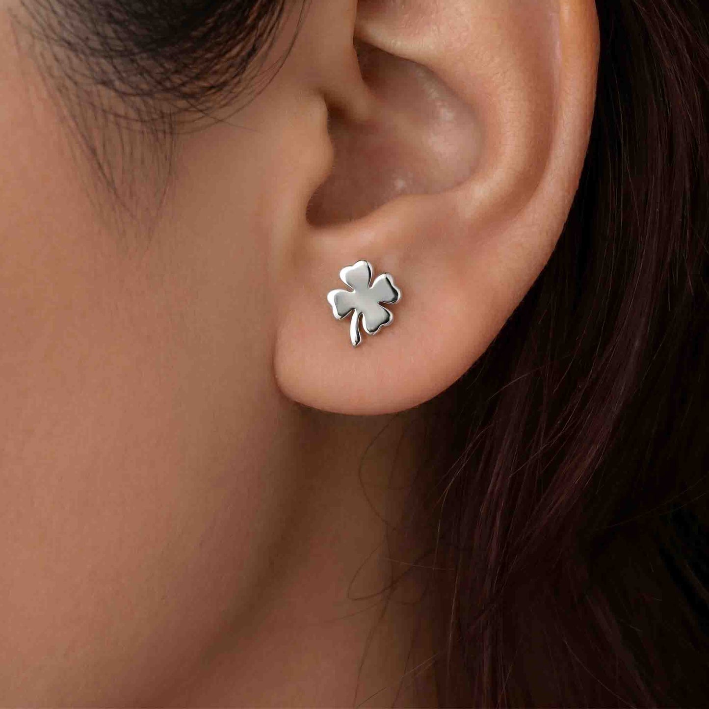 Silver Lucky Clover Earring