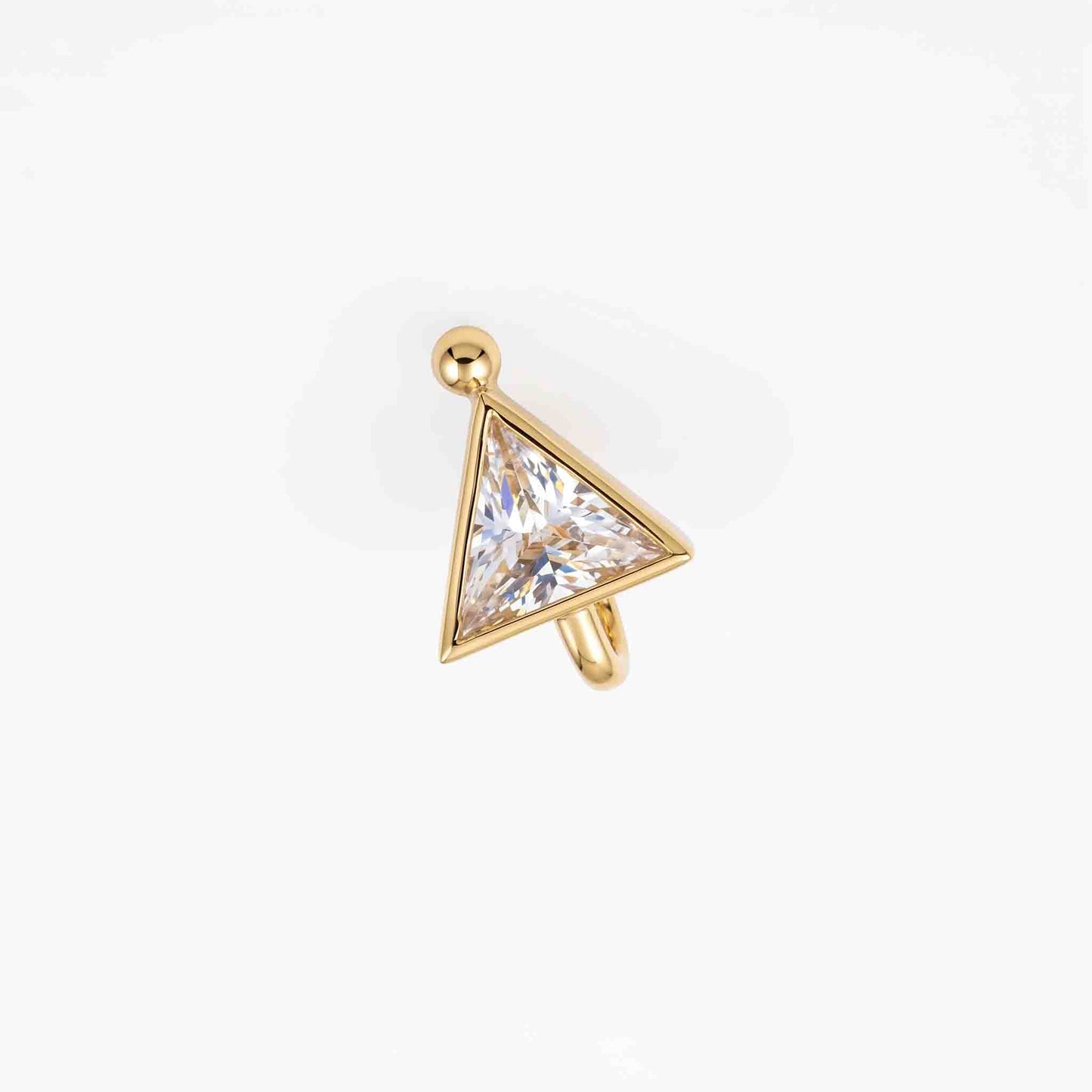 Silver Triangle  Clip-on Nose pin
