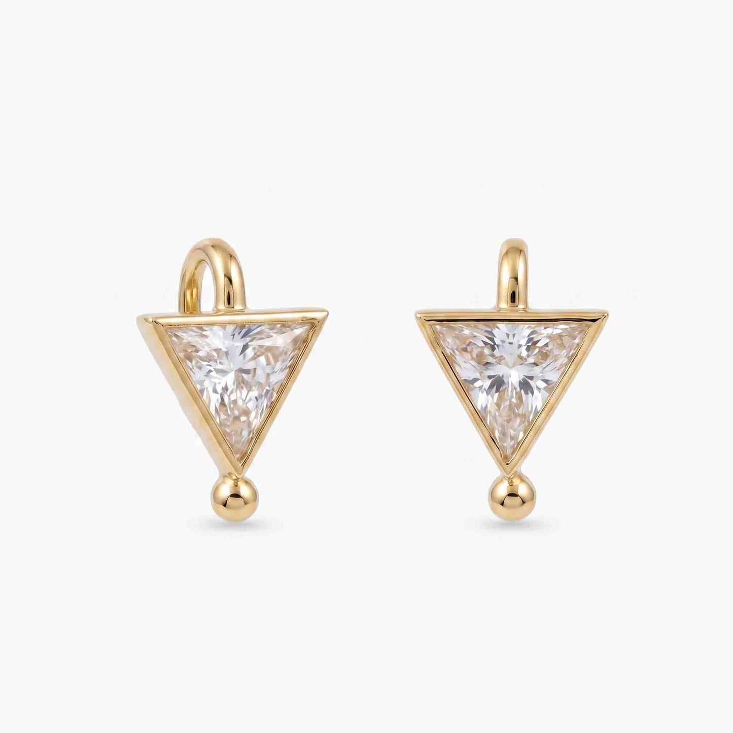 Silver Stone Triangle Earring