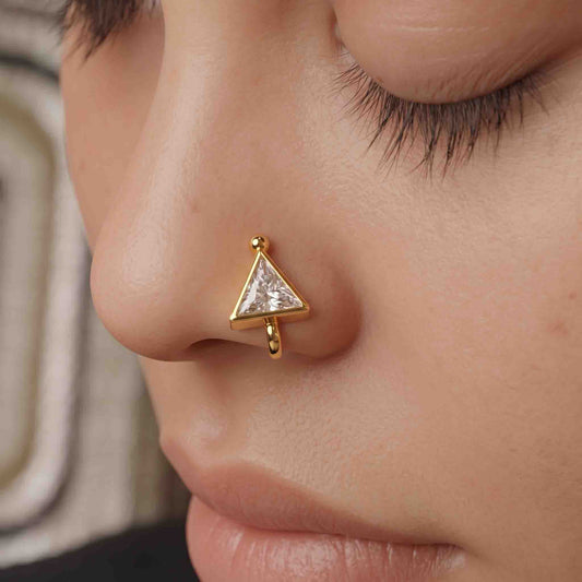 Silver Triangle  Clip-on Nose pin