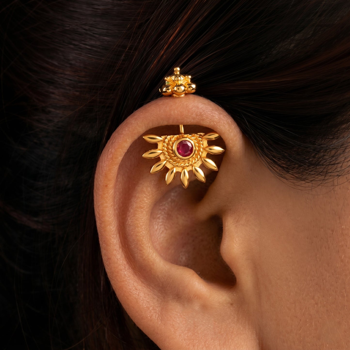 Ardh Bhanu 925 Silver Bugadi with Gopuram top