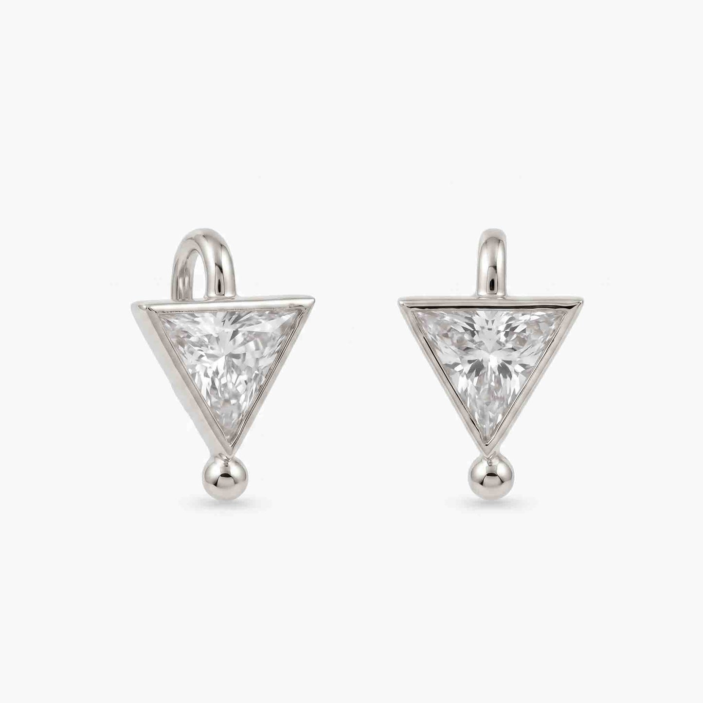 Silver Stone Triangle Earring