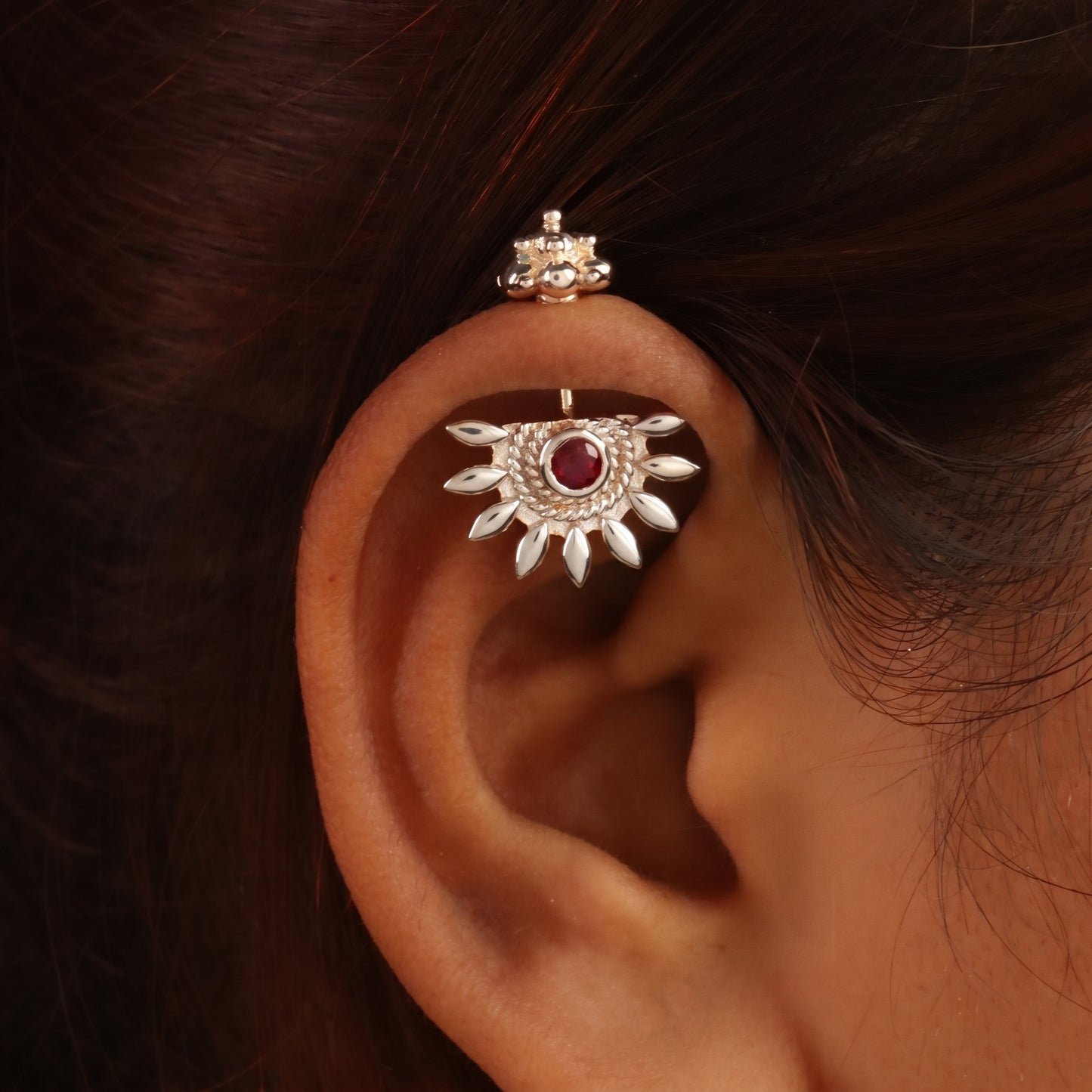 Ardh Bhanu 925 Silver Bugadi with Gopuram top