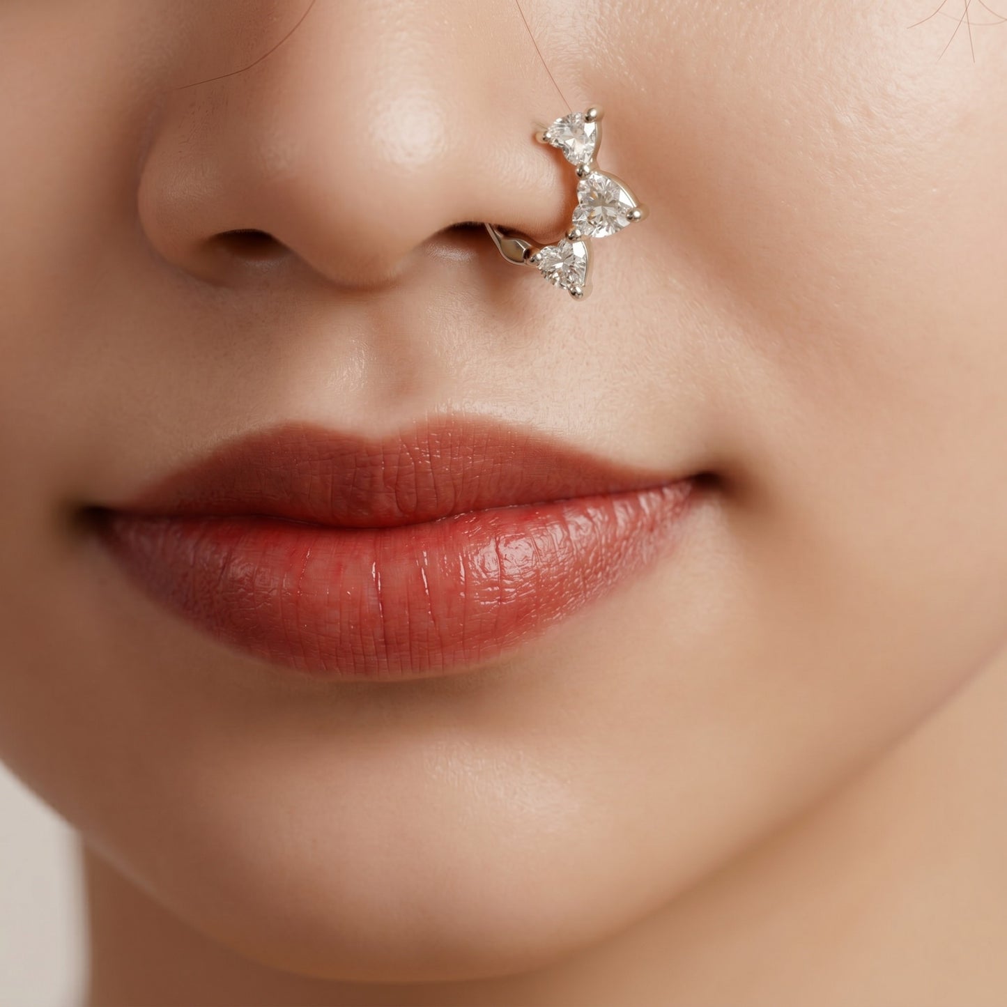 Silver Triguna Nose Ring
