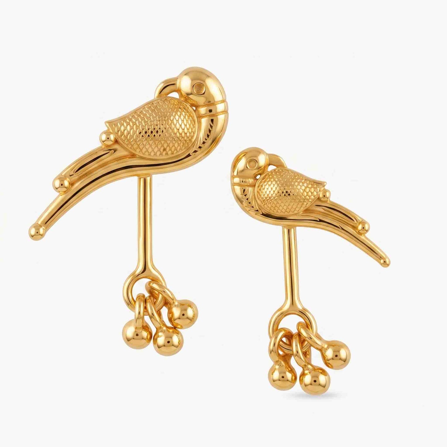 Silver Parrot Bugadi with Hanging Ball drops