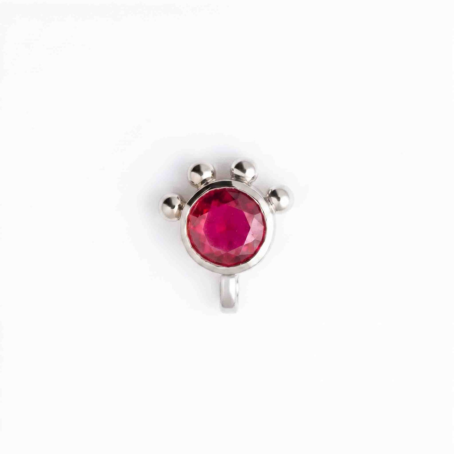 Silver Surkh  Clip-on Nose pin