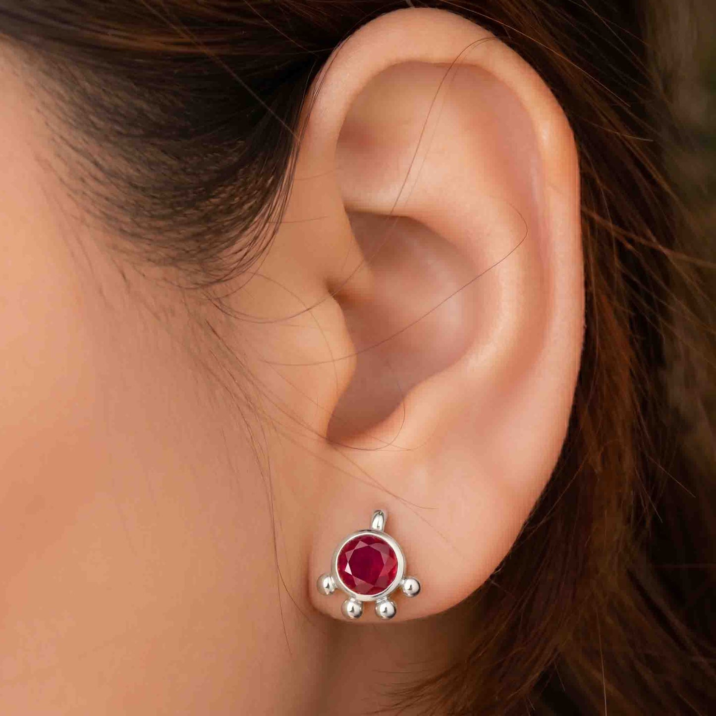 Silver Surkh Earring