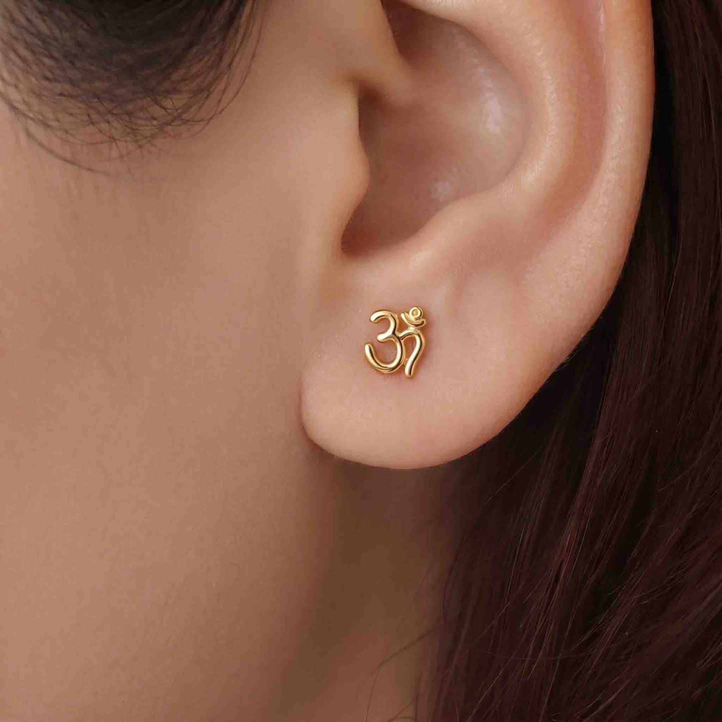 Silver OM Earring