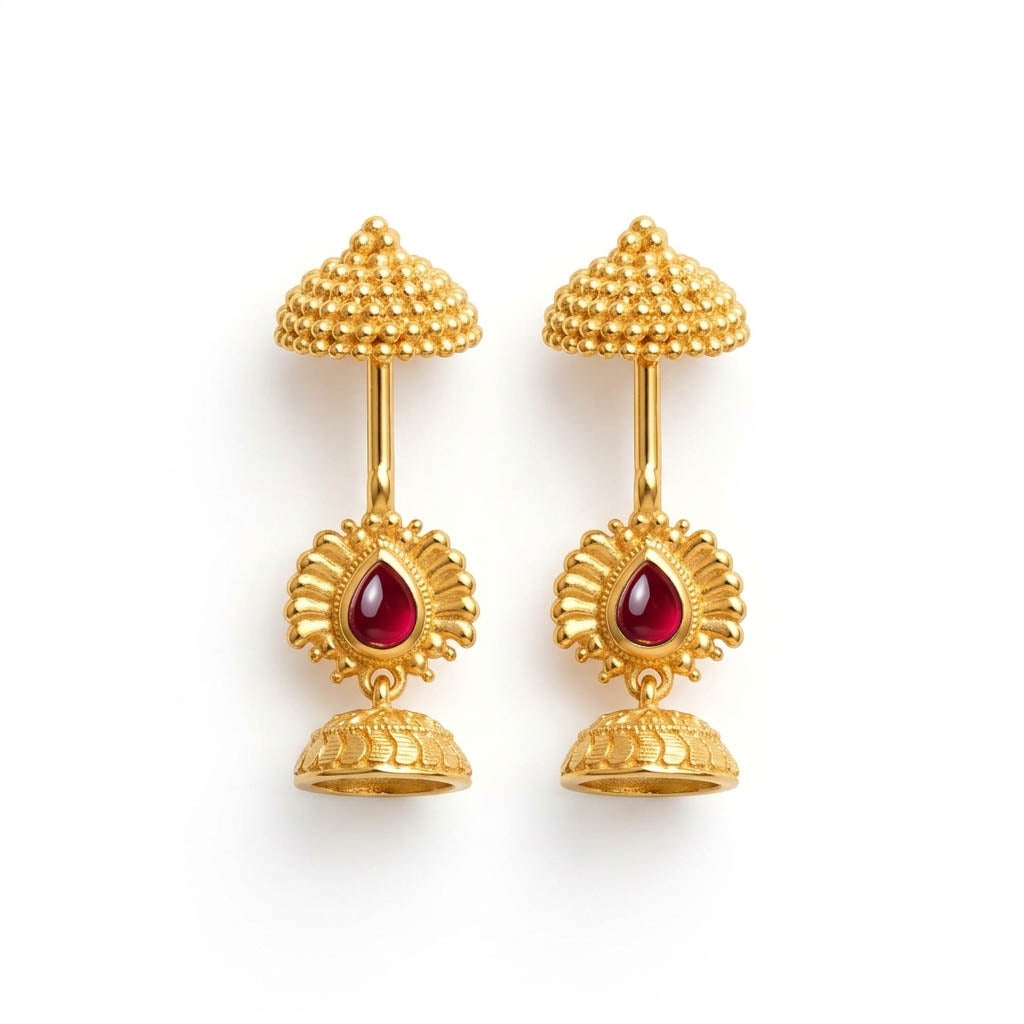 Silver Bugadi Pallavi 2 Ruby Red Design