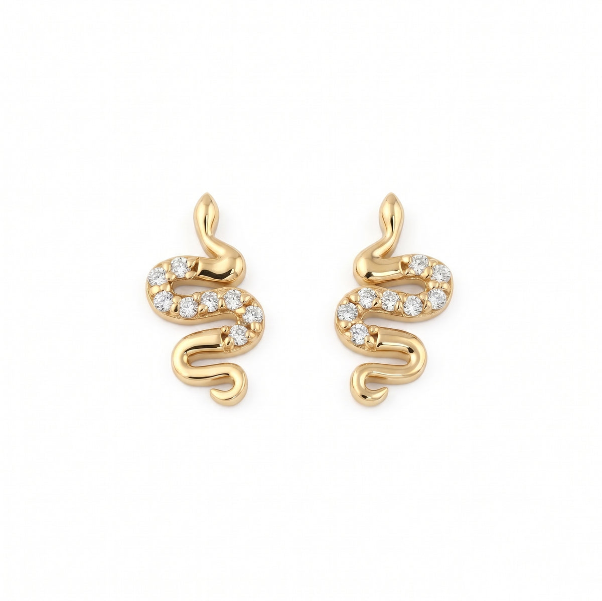 Silver Twisted Viper Stud Earrings