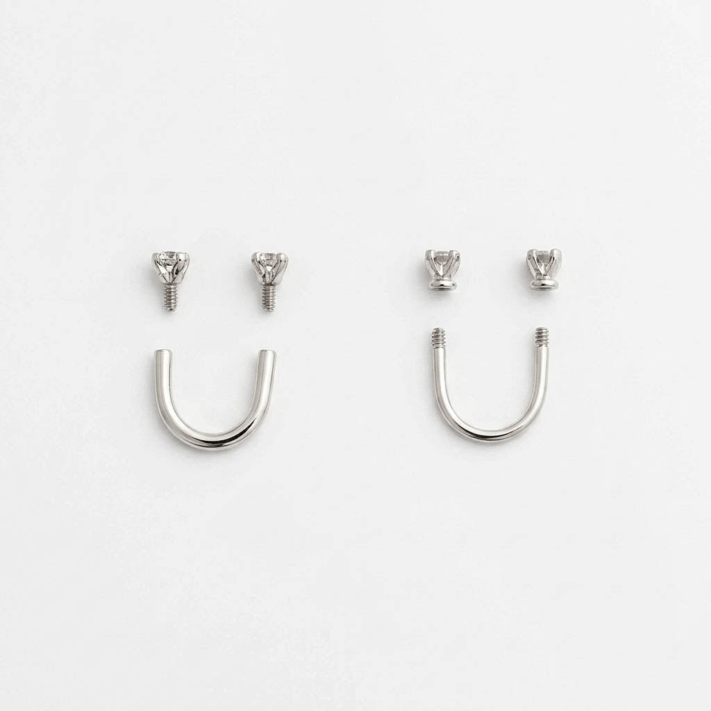 Double Side Stone Set U Noes Pin