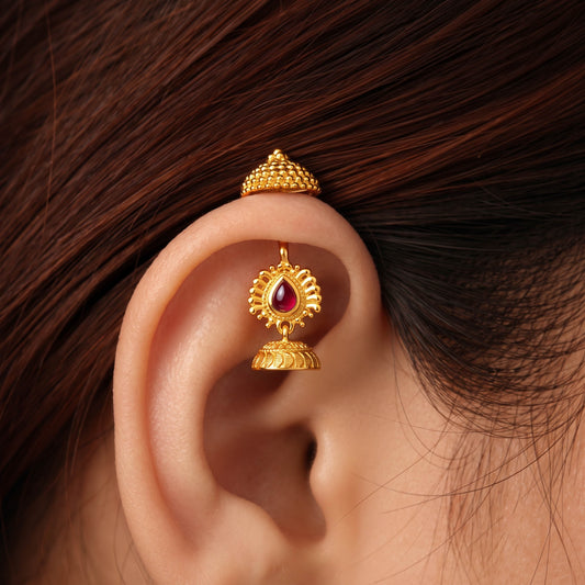 Silver Bugadi Pallavi 2 Ruby Red Design