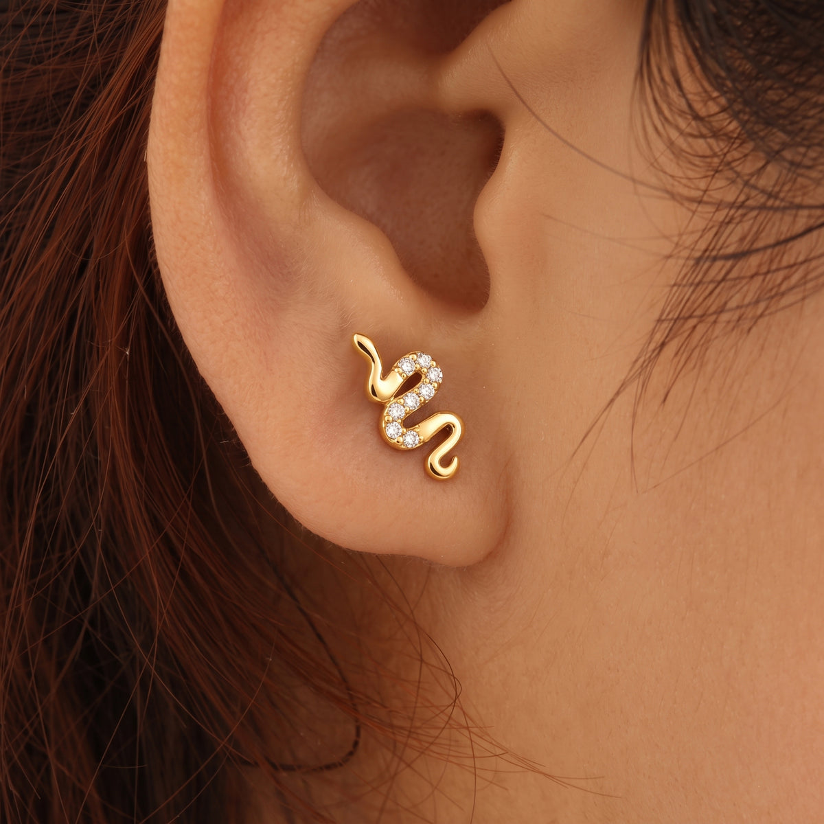 Silver Twisted Viper Stud Earrings