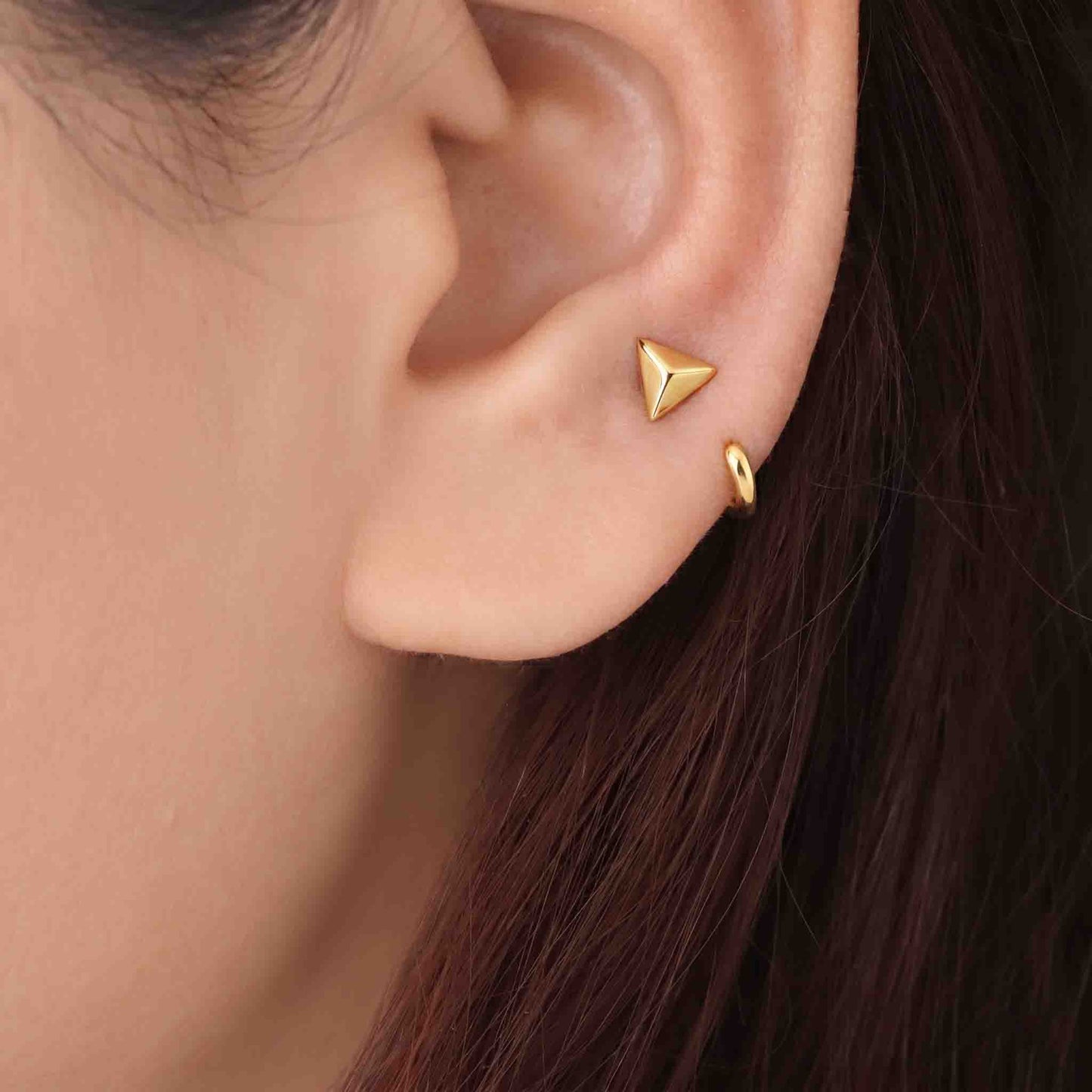 Silver Trigon Earring