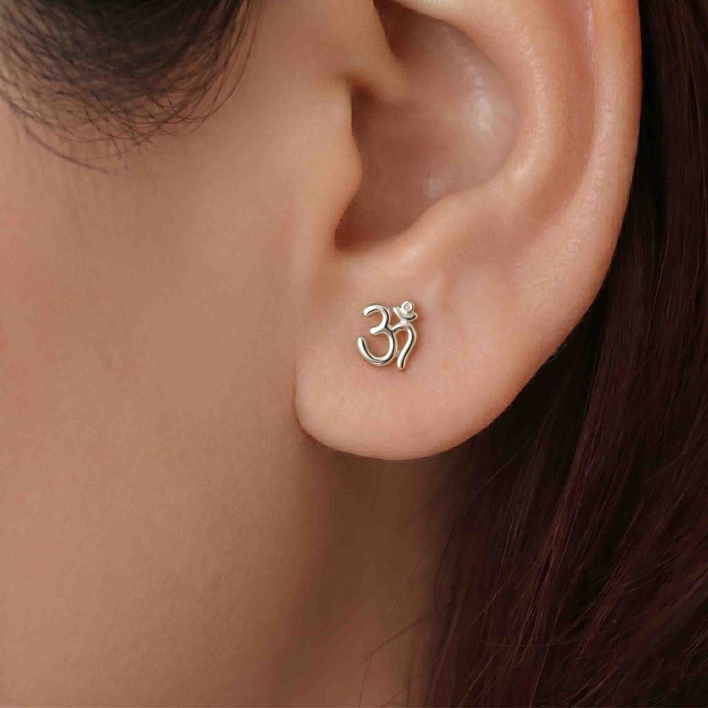Silver OM Earring