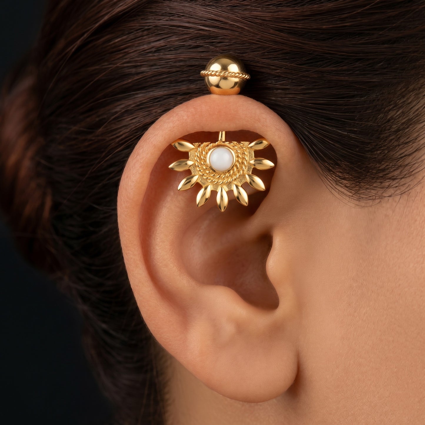 Ardh Bhanu with Pearl 925 Silver Bugadi with Traditional Top