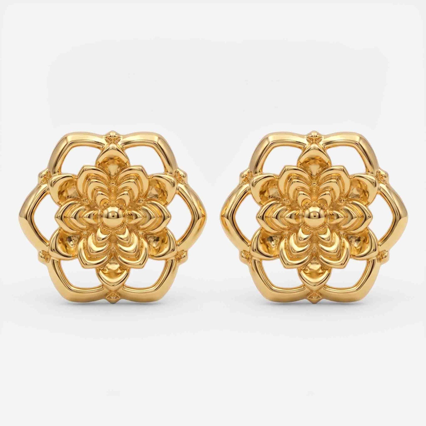 Silver Lace Rosette Earring