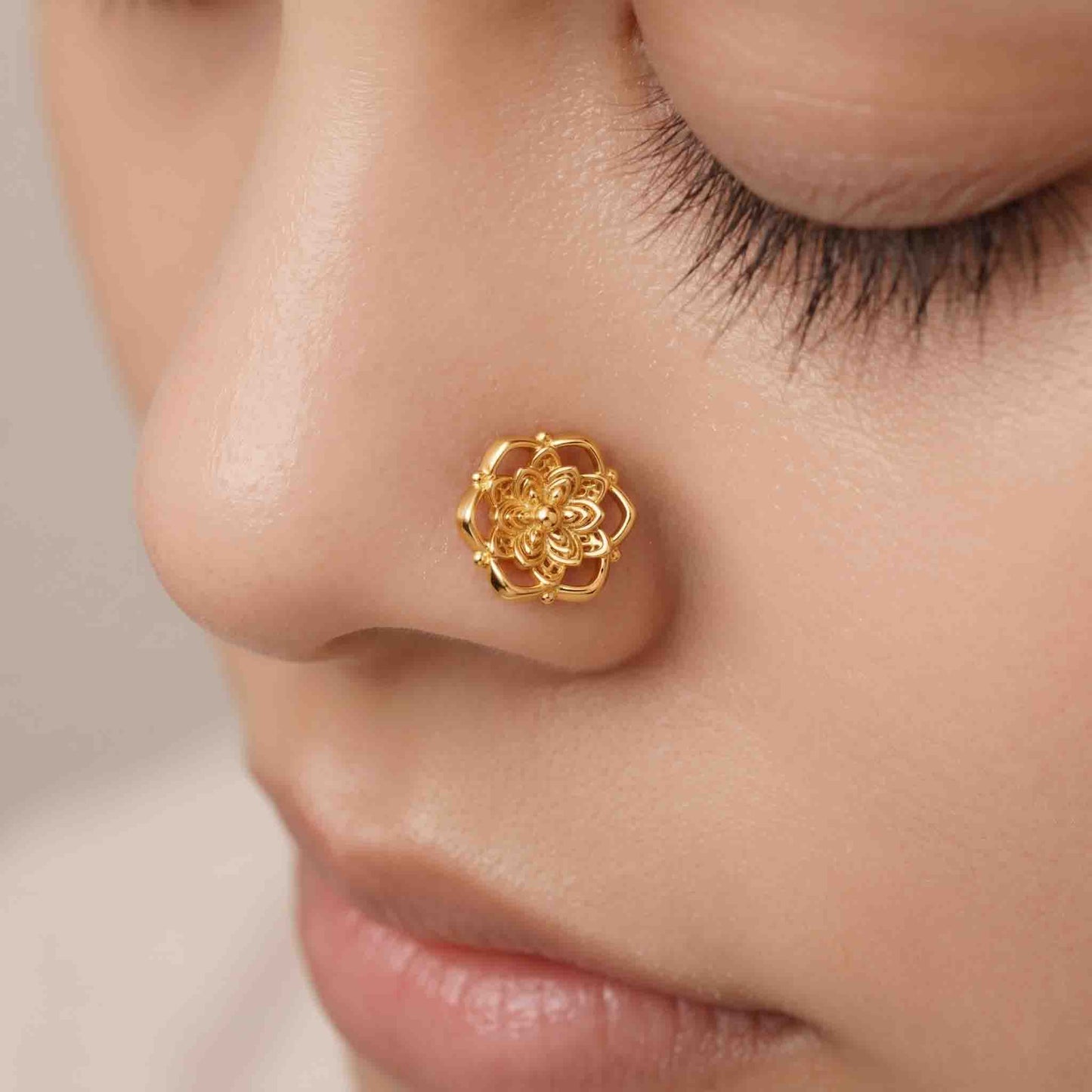 Silver Lace Rosette Nose pin