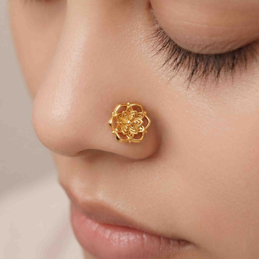 Silver Lace Rosette Nose pin