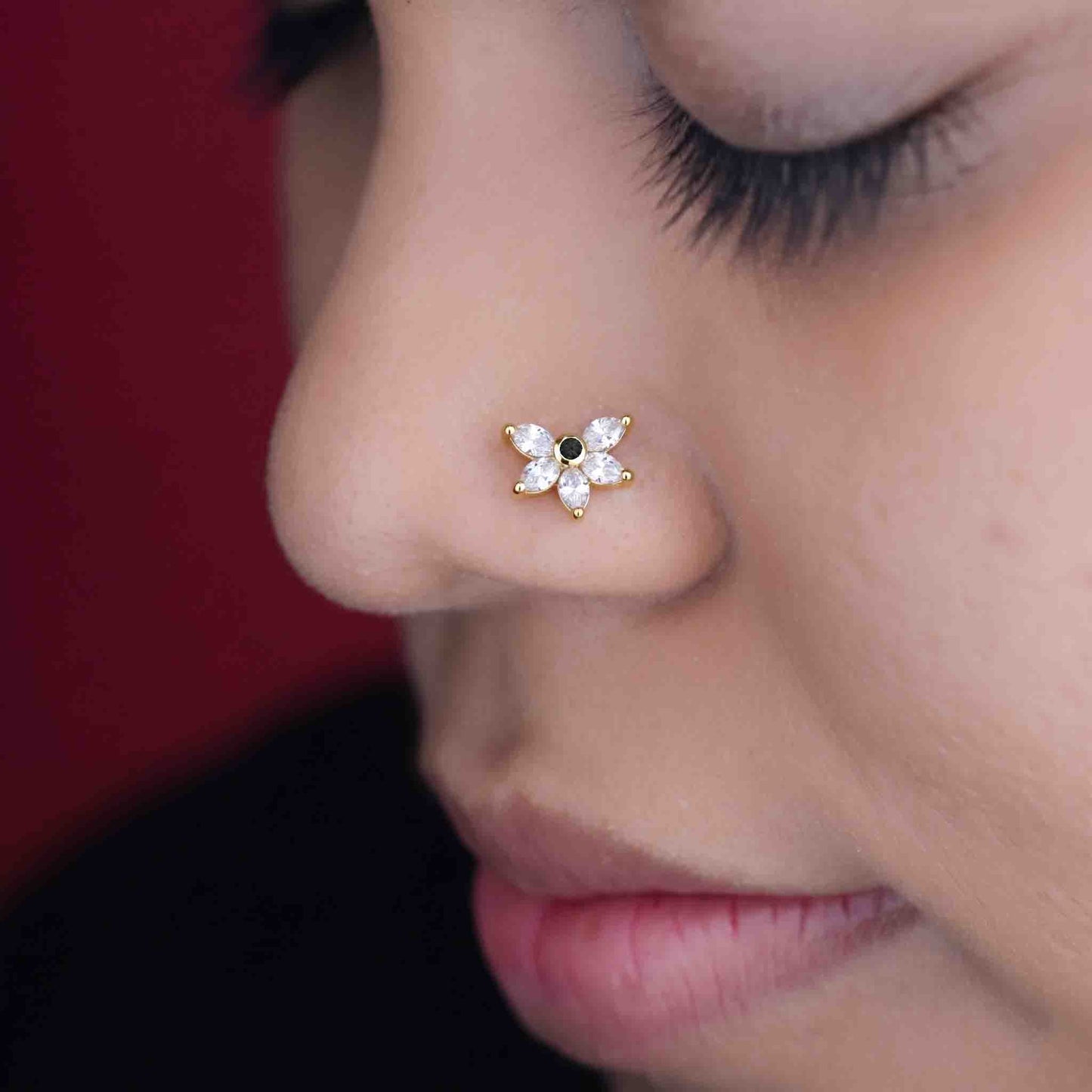 Silver 5 Marquise Stone Nosepin