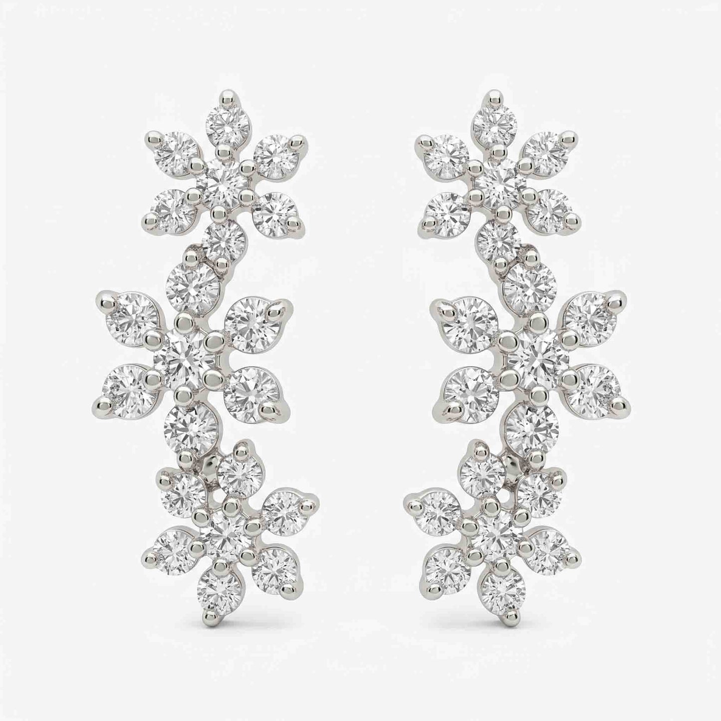 Silver Floral Lattice Earring