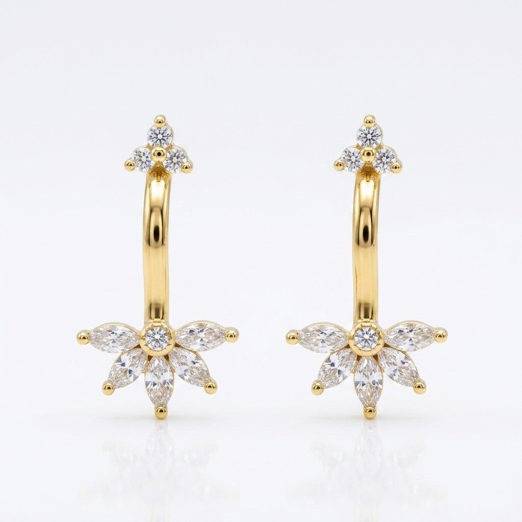 5 Marquise Bugadi With 3 Stone Top Clipon