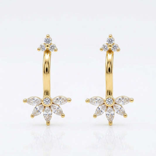 5 Marquise Bugadi With 3 Stone Top Clipon