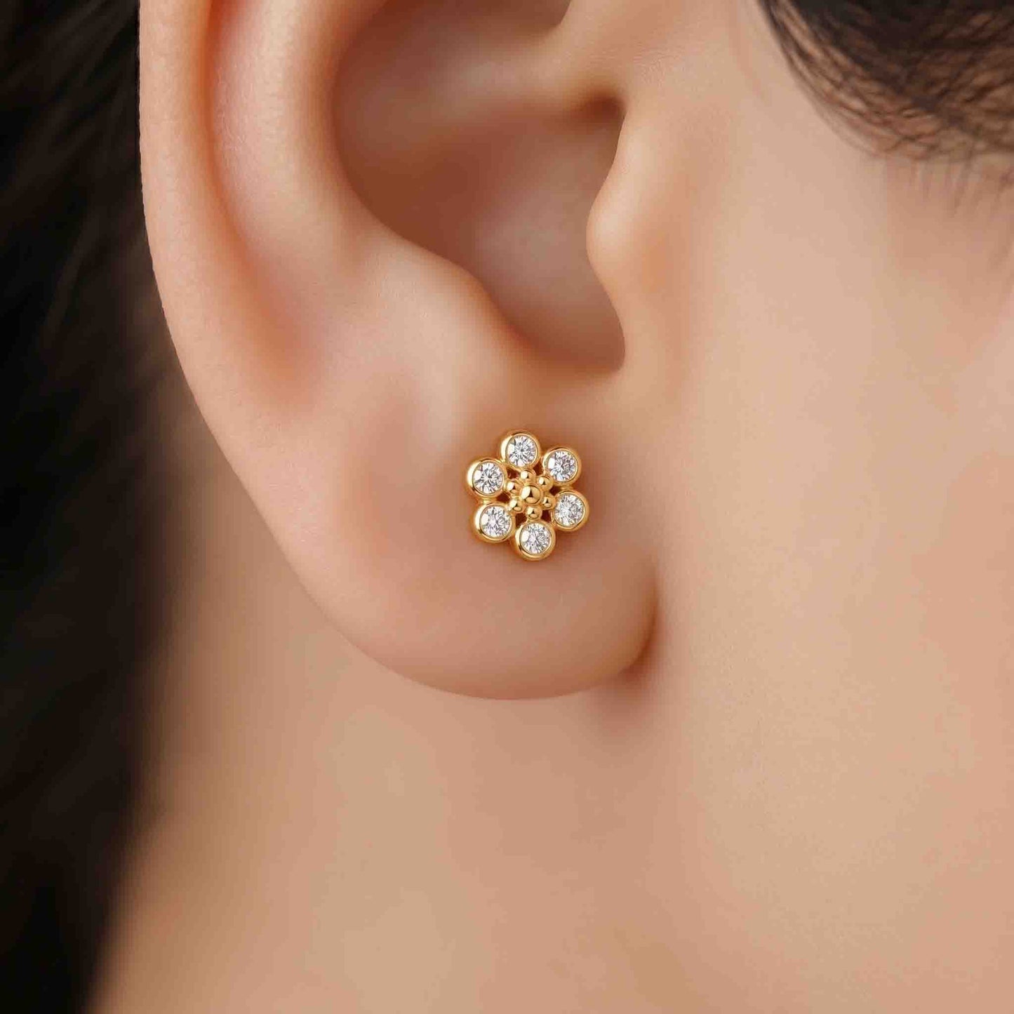 Silver Cheru Poovu Earring