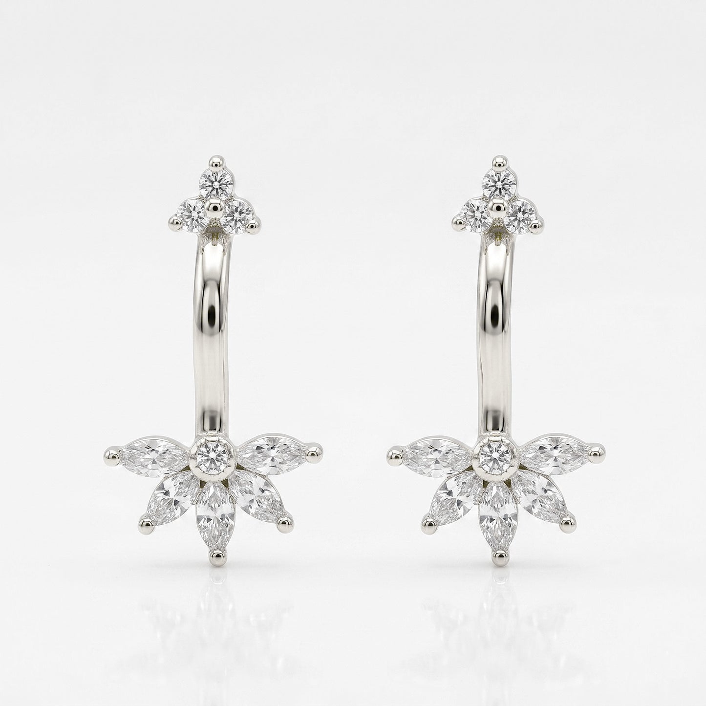 5 Marquise Bugadi With 3 Stone Top Clipon