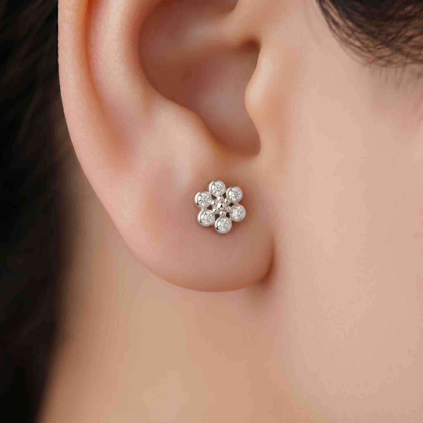 Silver Cheru Poovu Earring