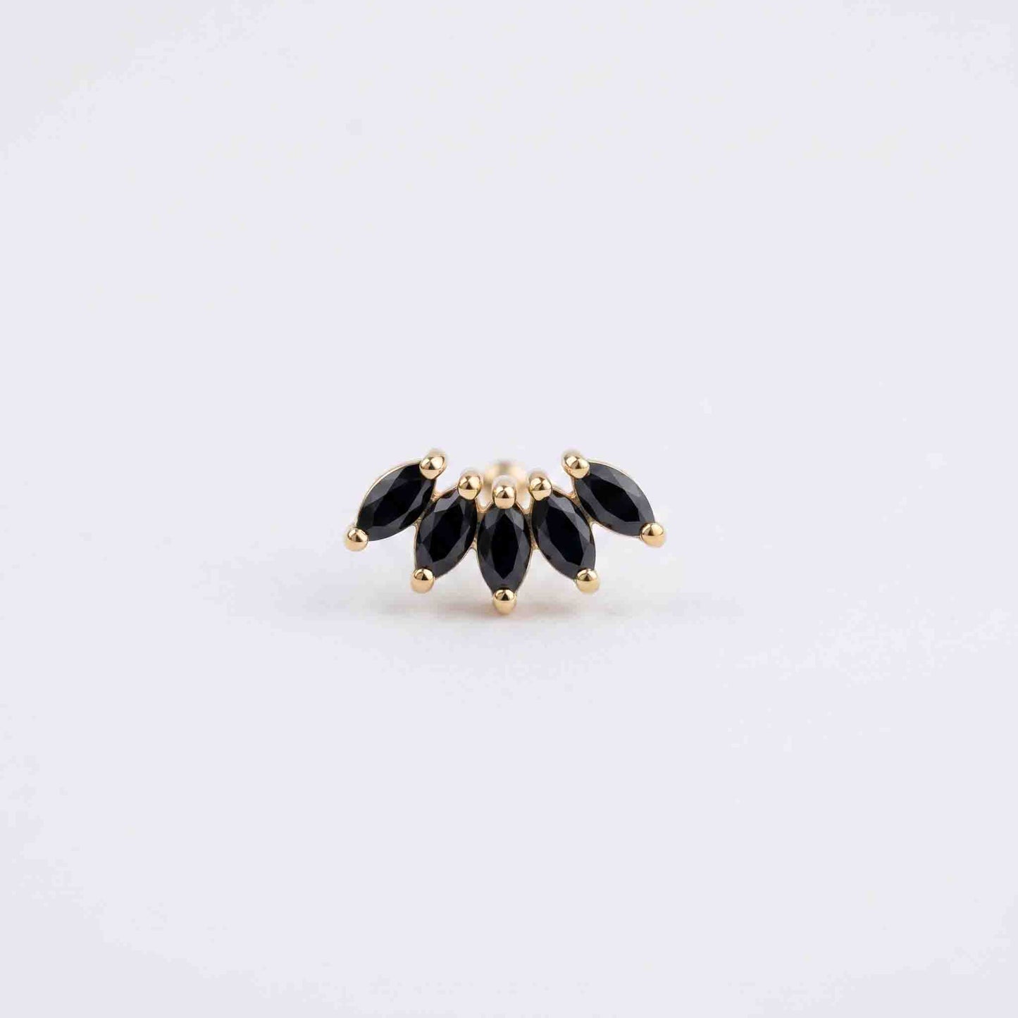Silver Black Marquise Nosepin