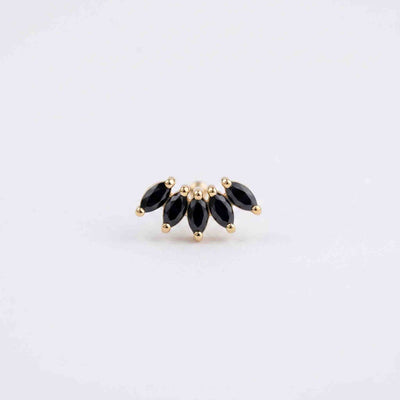 Silver Black Marquise Nosepin