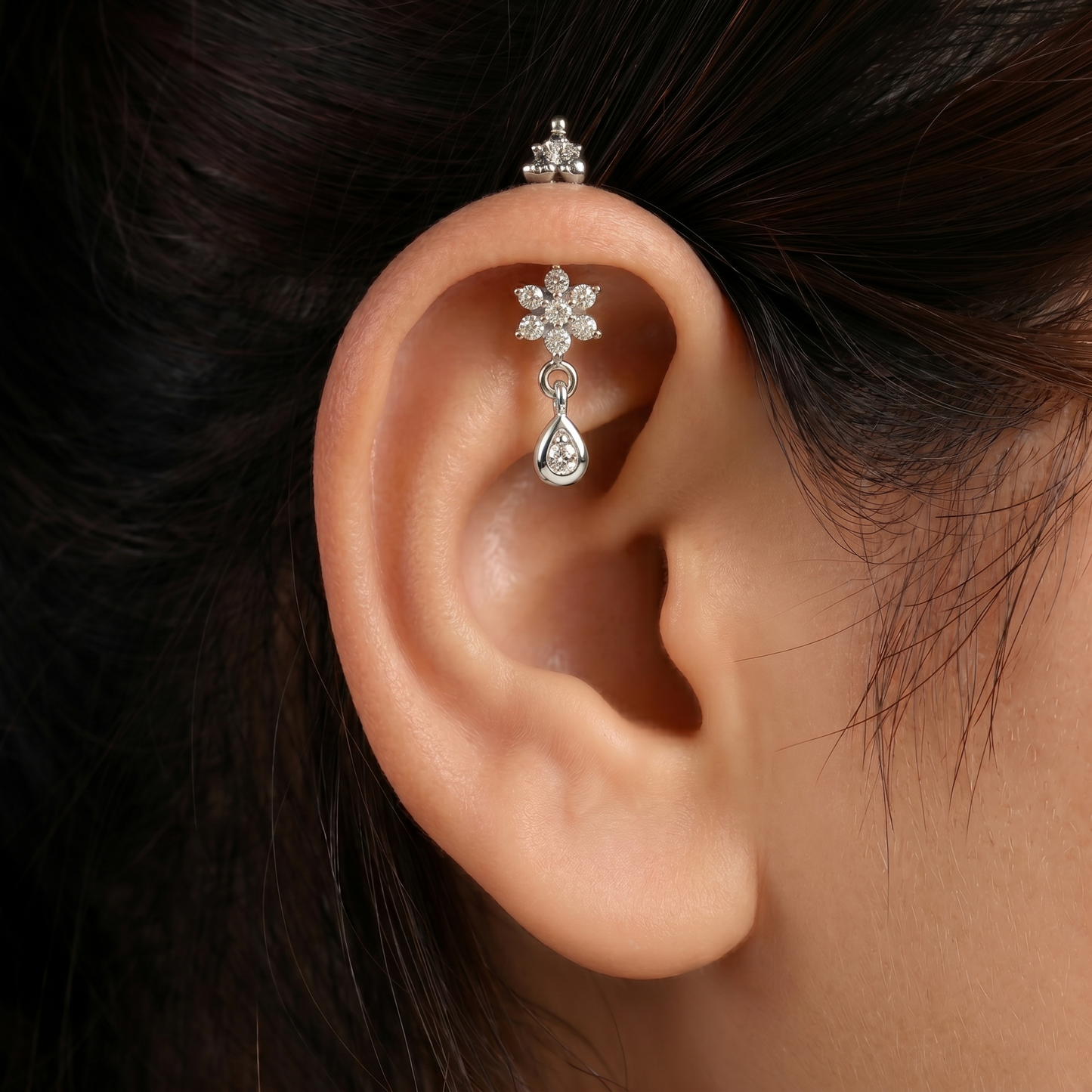 7 Stone Hanging Bugadi Traditional Top with Drop