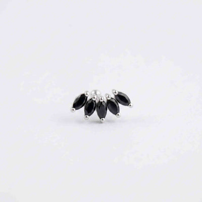 Silver Black Marquise Nosepin