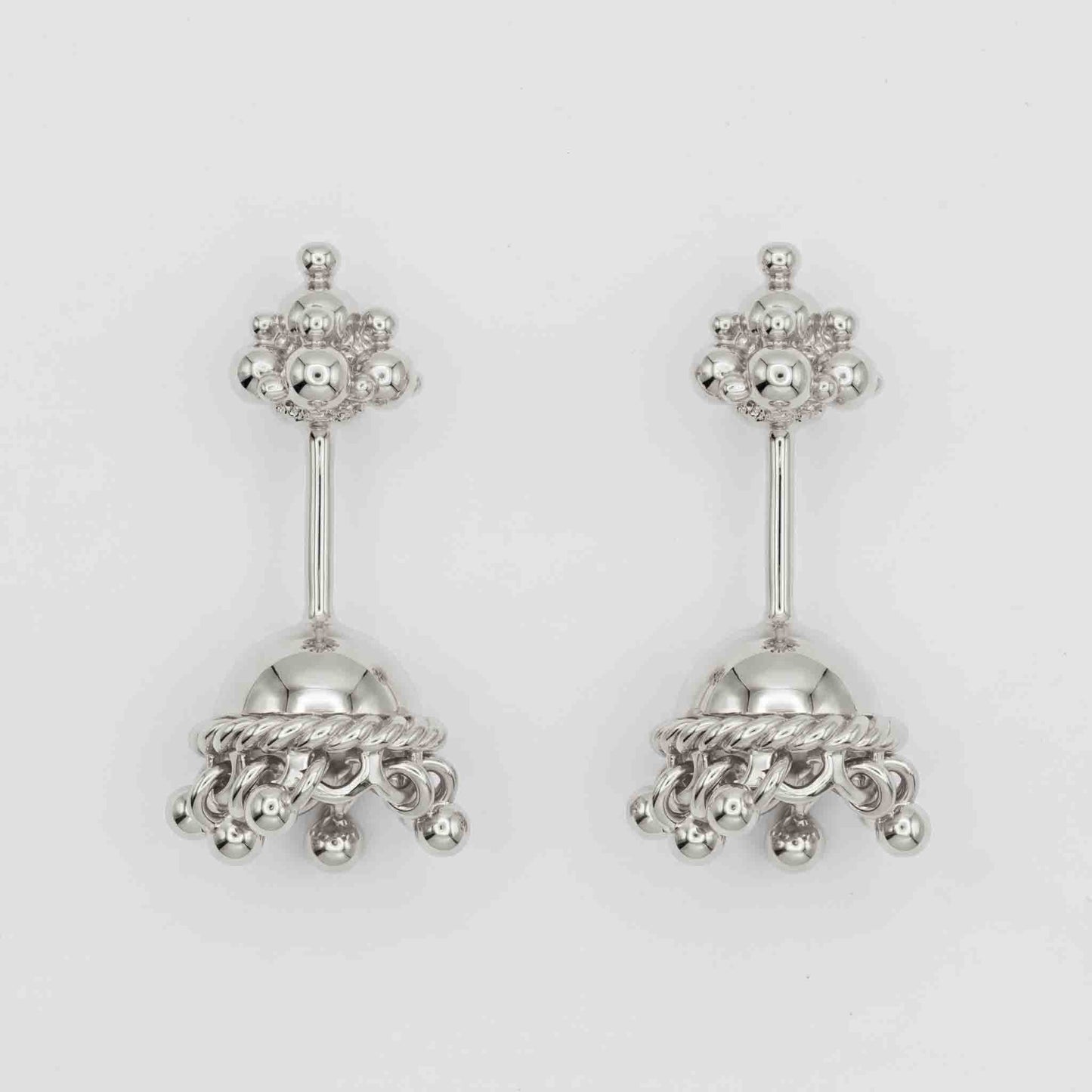 Silver Bugadi Jhumka Gopuram Top Gold Design
