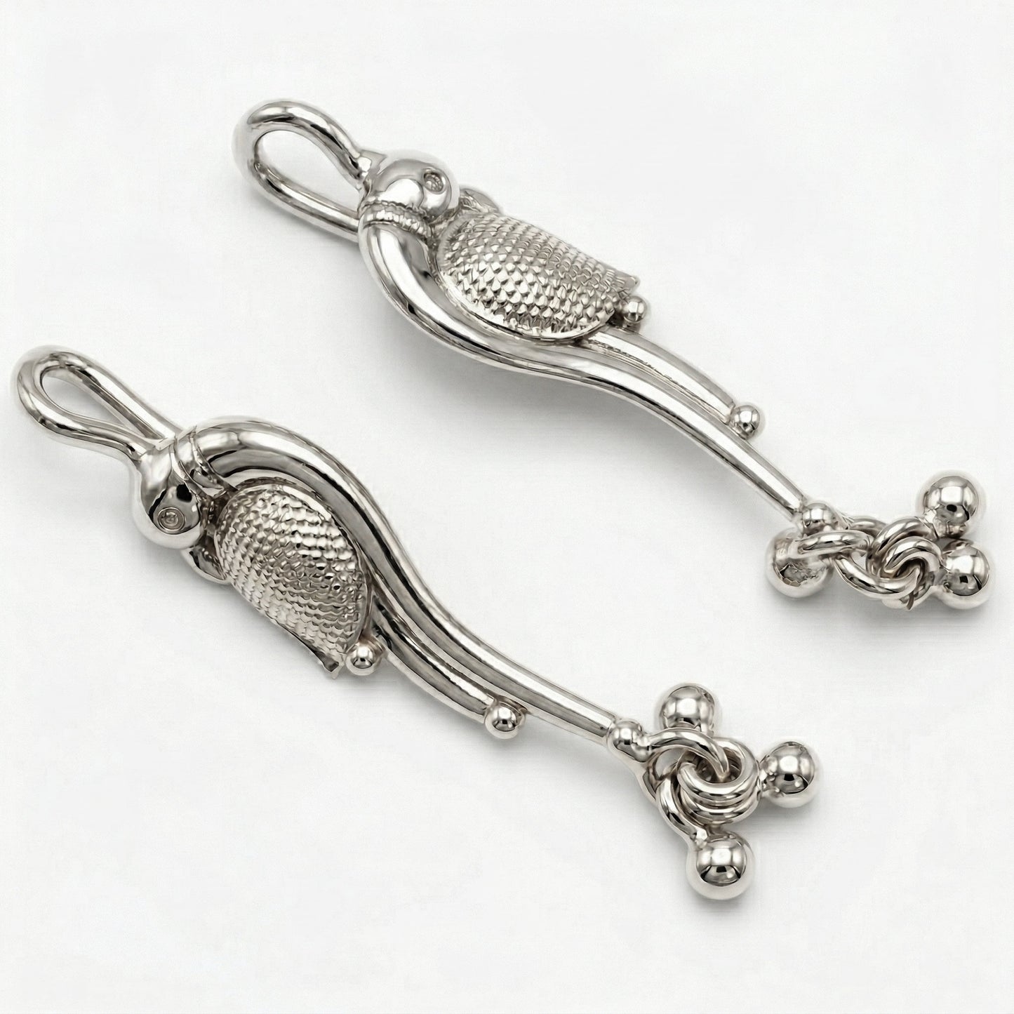 Silver Bugadi Charm Bird With Ghungroo