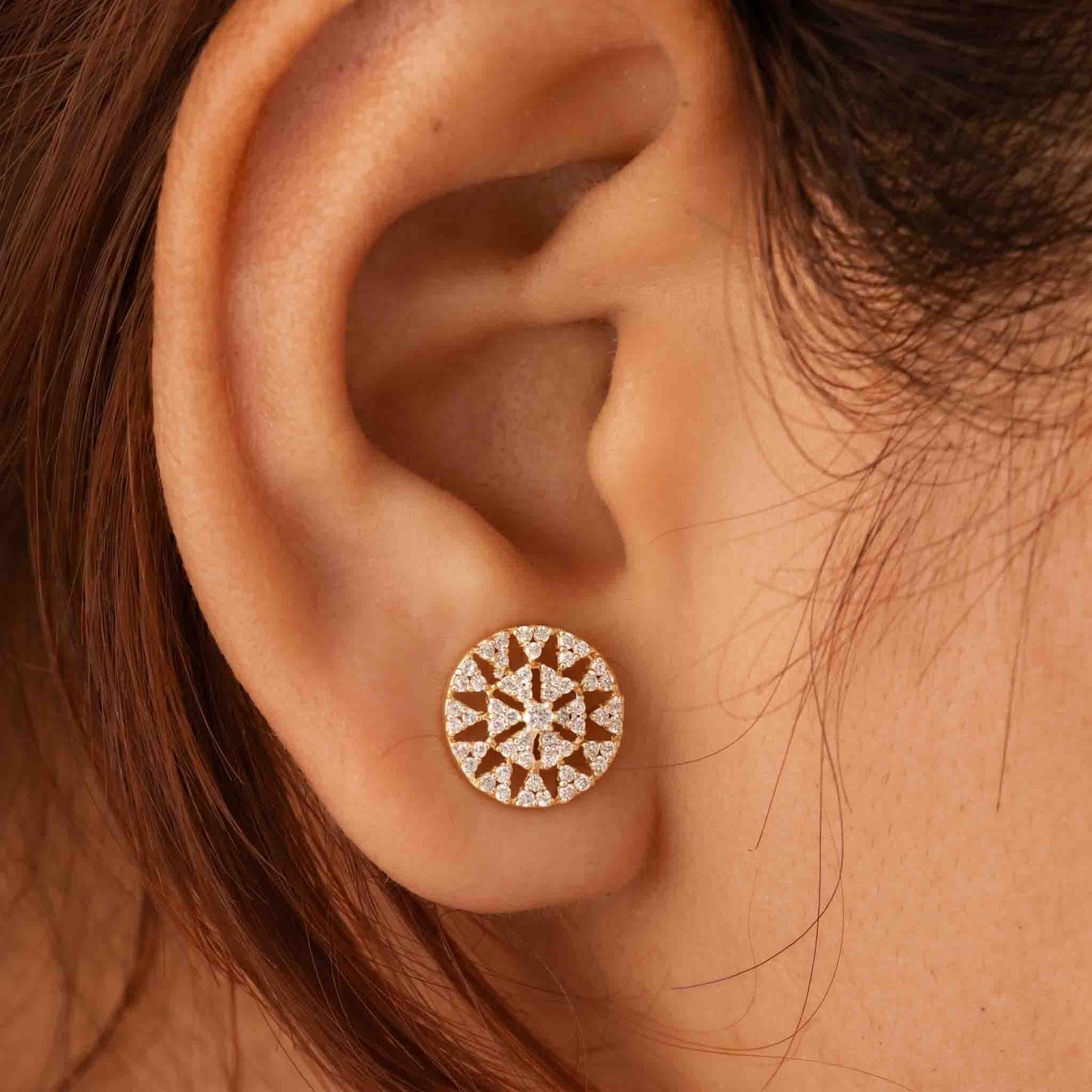 Silver Muggu Chakra Earring