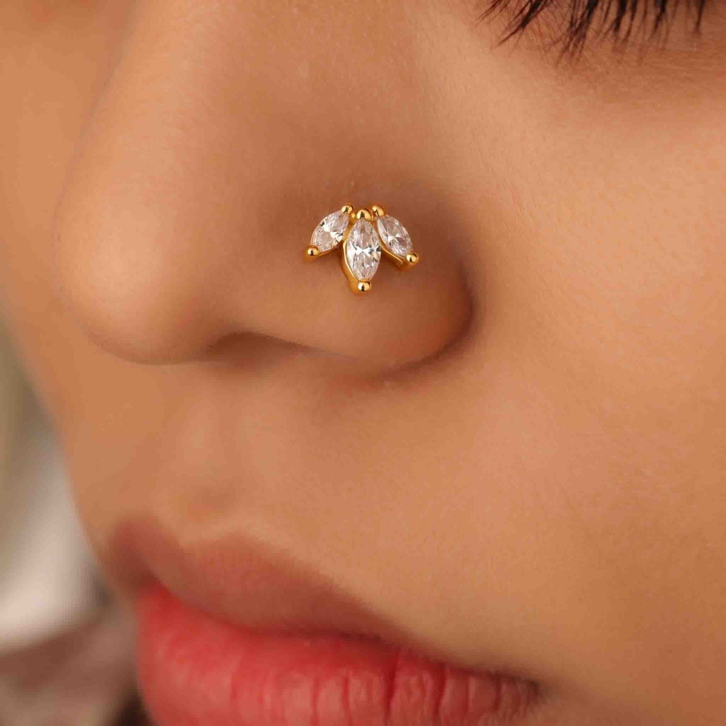 Silver  Marquise Nose pin