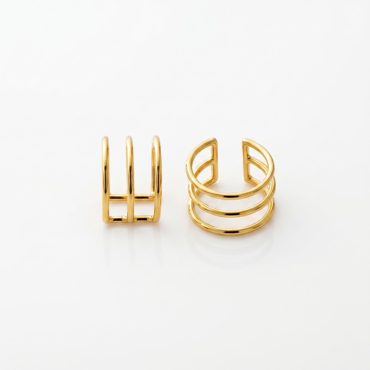 Silver Three Plain Line Ear Cuff