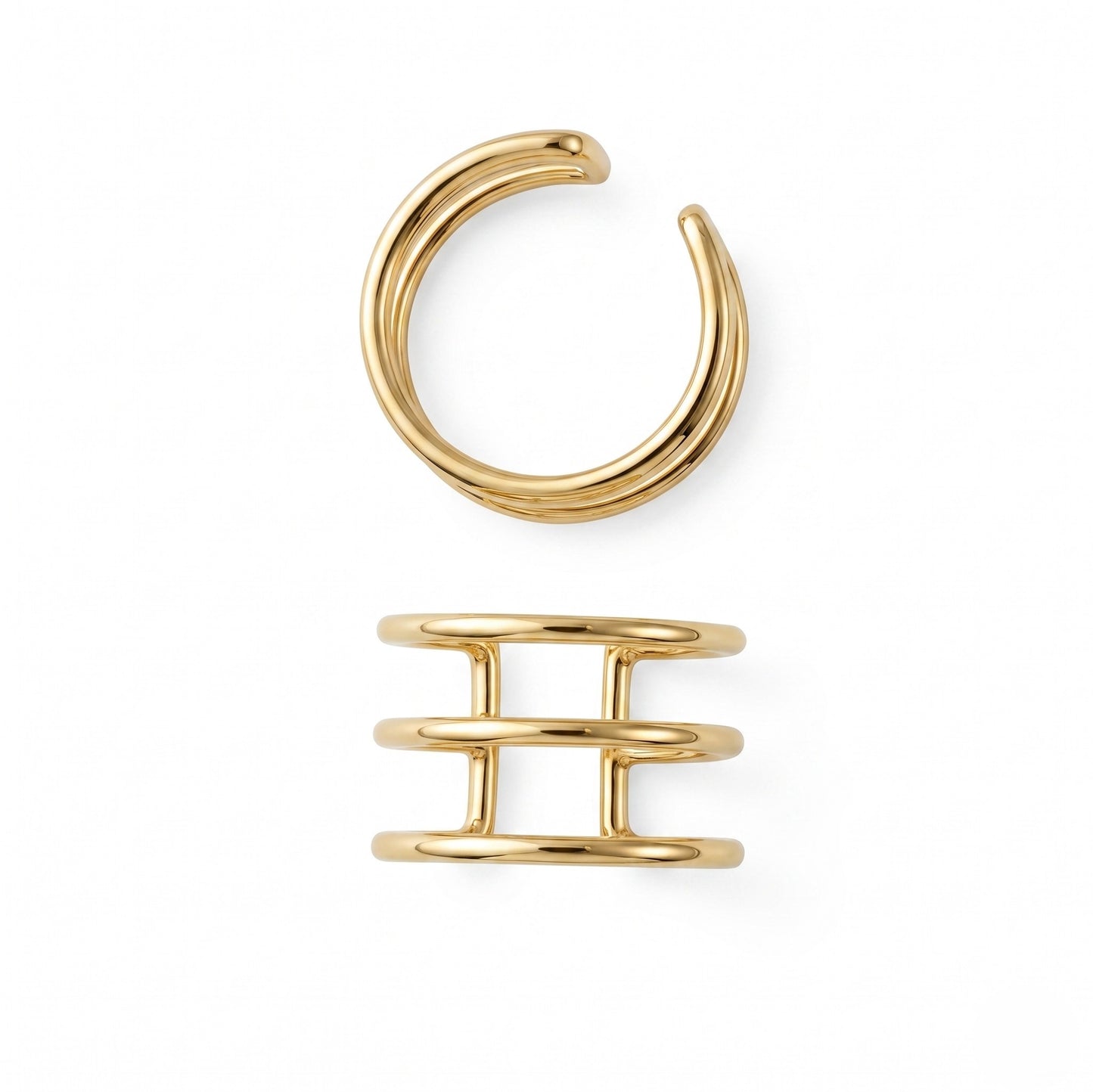 Silver Three Plain Line Ear Cuff