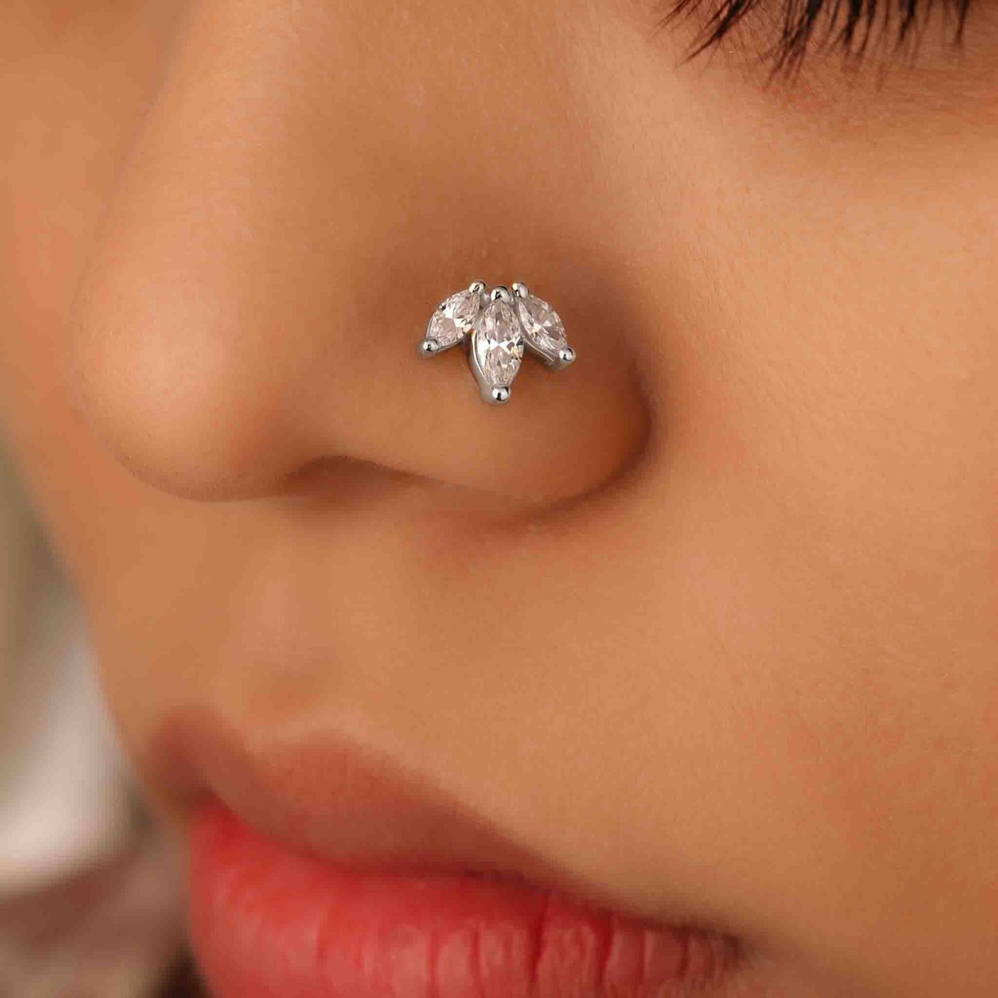 Silver  Marquise Nose pin