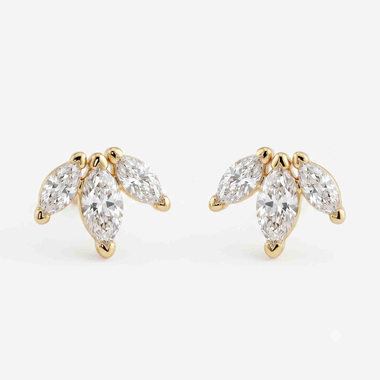 Silver 3 Marquise  Stone Earring