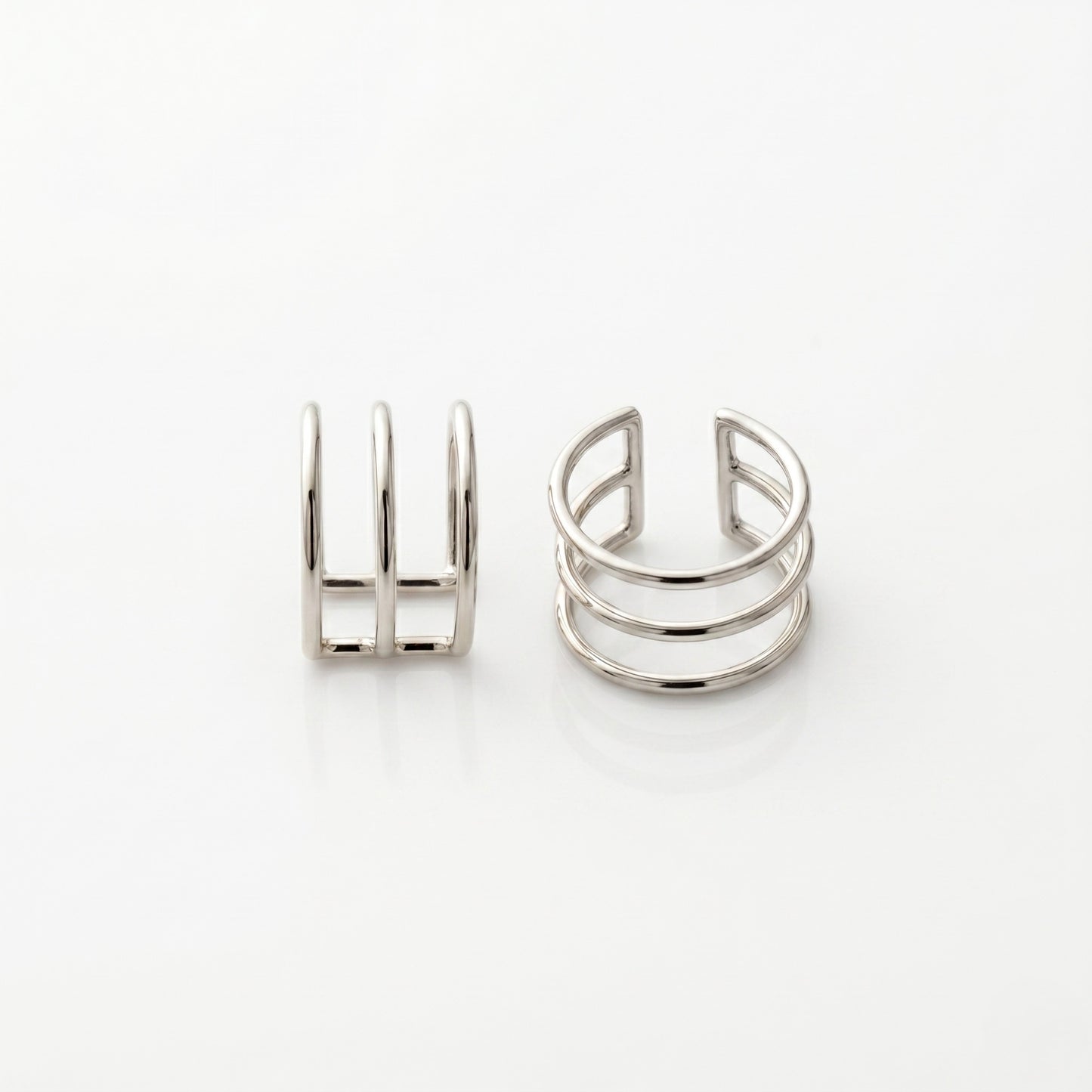 Silver Three Plain Line Ear Cuff